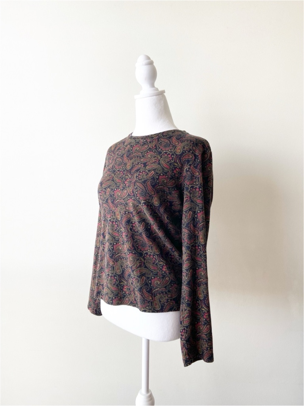 Jones New York Paisley Long-Sleeve Top Size PS - Picture 2 of 7